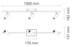Tube Micro Track taklampe 18W 2000-2800K dim to warm
