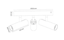 Tube Micro Trio taklampe 18W 2000-2800K dim to warm