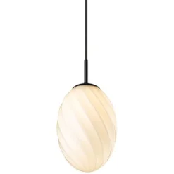 Twist Egg takpendel 15 cm - Svart/Hvit
