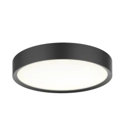 Universal taklampe 28 cm 3-step dim 12W 3000 Kelvin IP44 - Svart