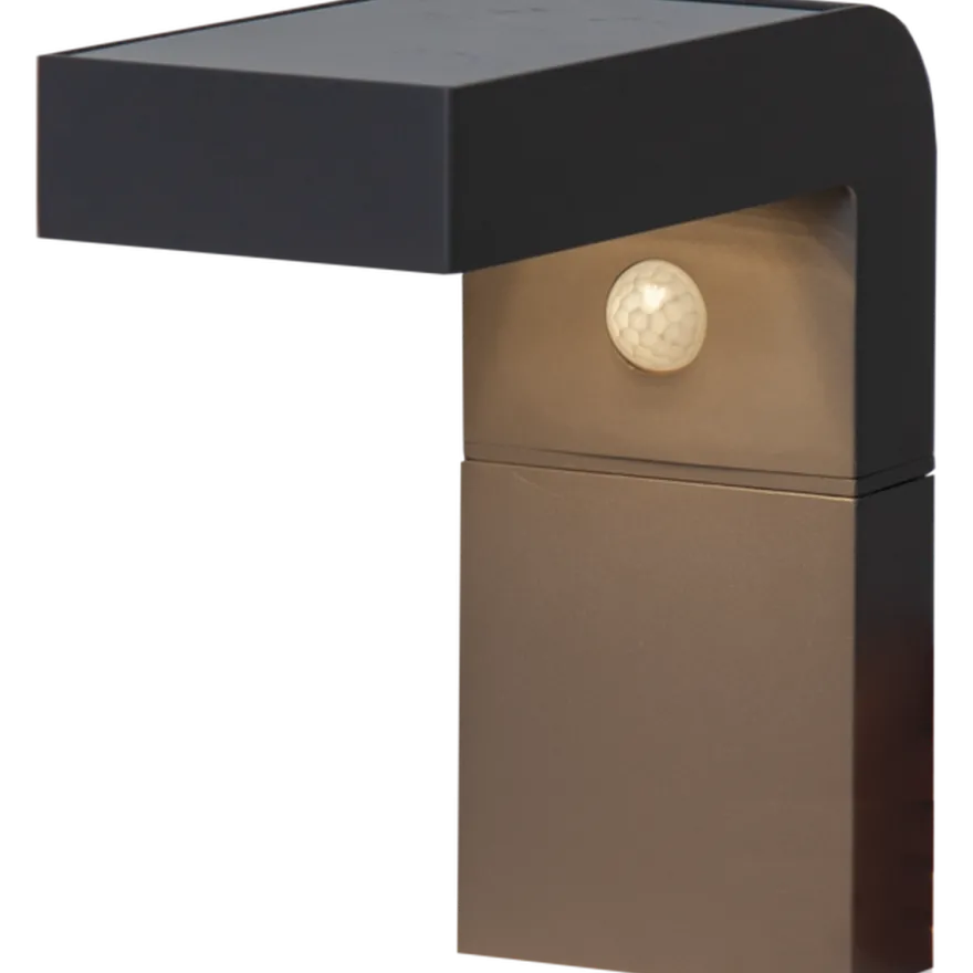 Vegglampe Solcelle med sensor - Svart