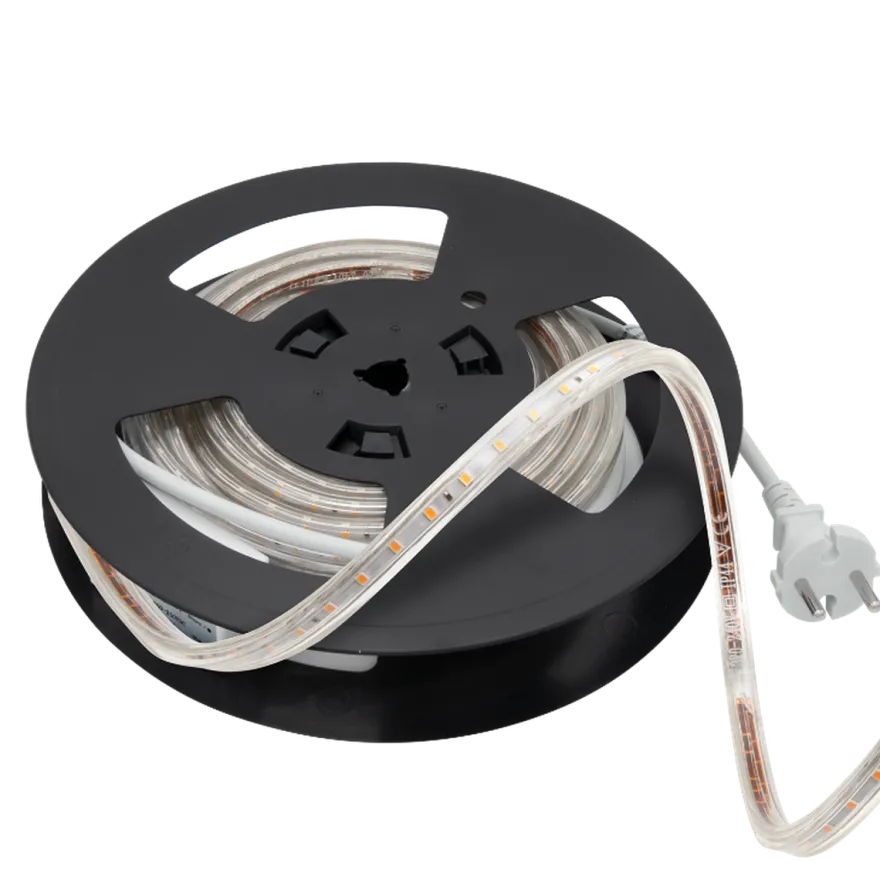 230V LED-Strip 9,2W 3000K IP65 Dimbar m/stikkontakt - 5 meter
