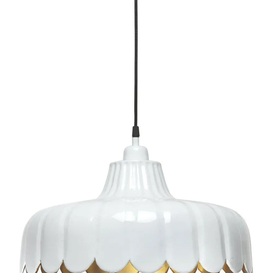 Wells takpendel 45 cm - hvit/gull
