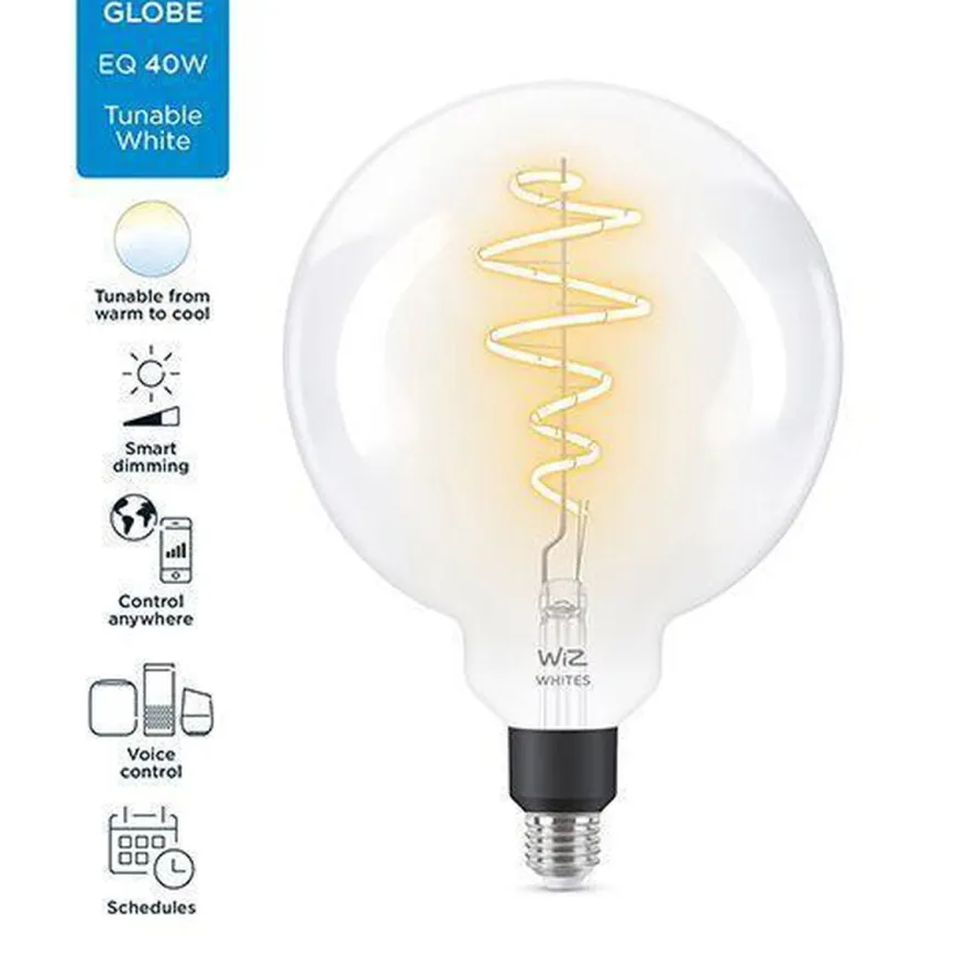WiZ E27 Lyspære filament G200 6,5W Wifi - Justerbar fargetemperatur 2700-6500 Kelvin