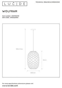 Wolfram takpendel 32 cm