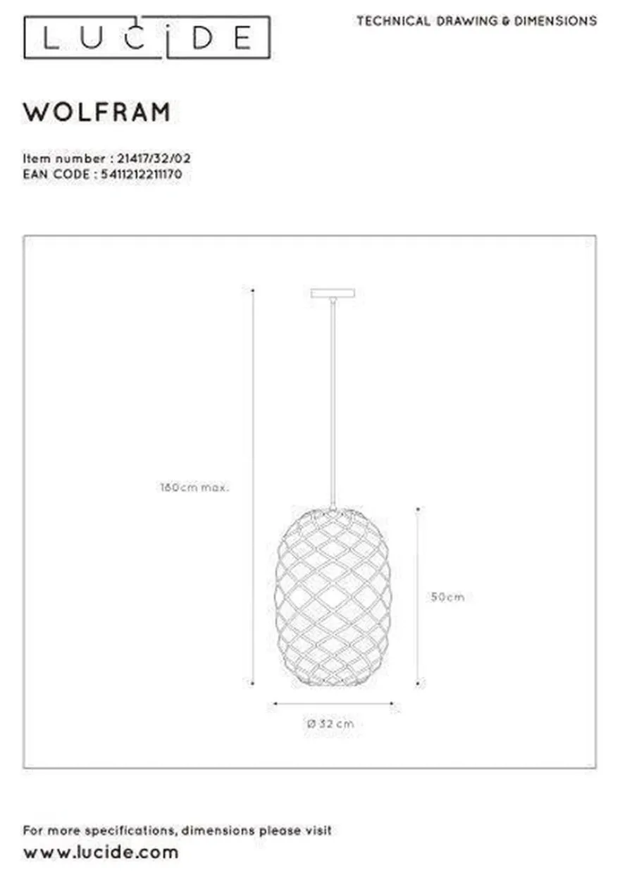Wolfram takpendel 32 cm