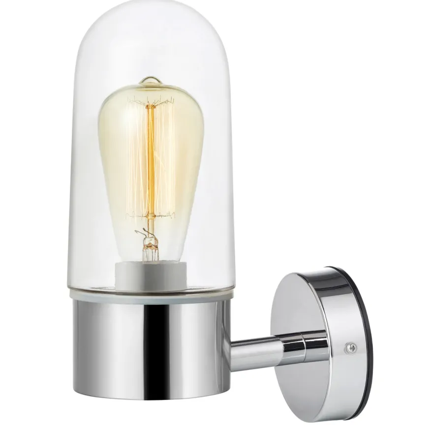 Zen vegglampe IP44 - Krom/klar - Krom / Klar